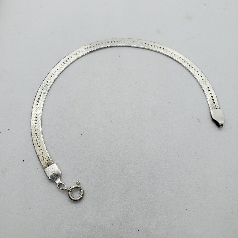 7.25" Sterling Silver Herringbone Bracelet 925